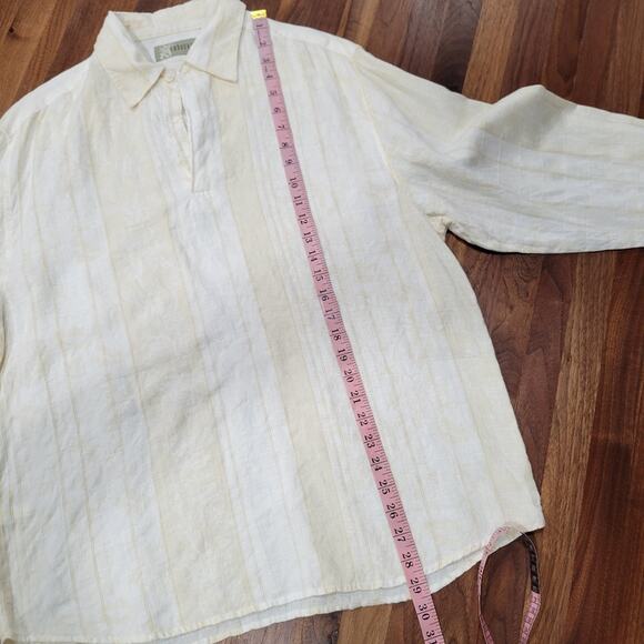 Cubavera Linen Collared V neck Tunic Top Size Large - Picture 7 of 8